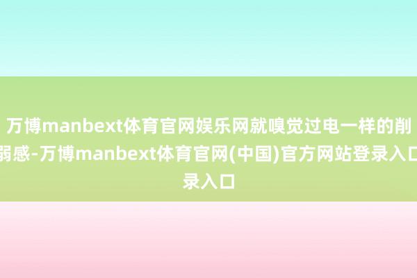万博manbext体育官网娱乐网就嗅觉过电一样的削弱感-万博manbext体育官网(中国)官方网站登录入口