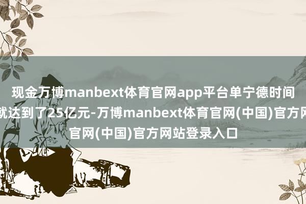 现金万博manbext体育官网app平台单宁德时间的投资金额就达到了25亿元-万博manbext体育官网(中国)官方网站登录入口